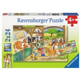 Ravensburger  2*24stukjes Vrolijk boerderijleven