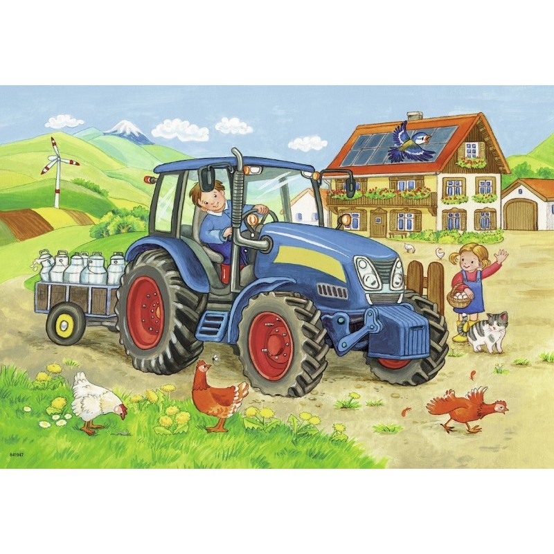 Op de bouwplaats en de boerderij 2x12 stukjes Ravensburger