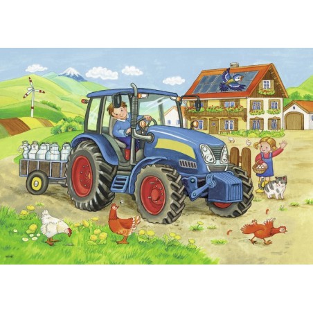 Op de bouwplaats en de boerderij 2x12 stukjes Ravensburger