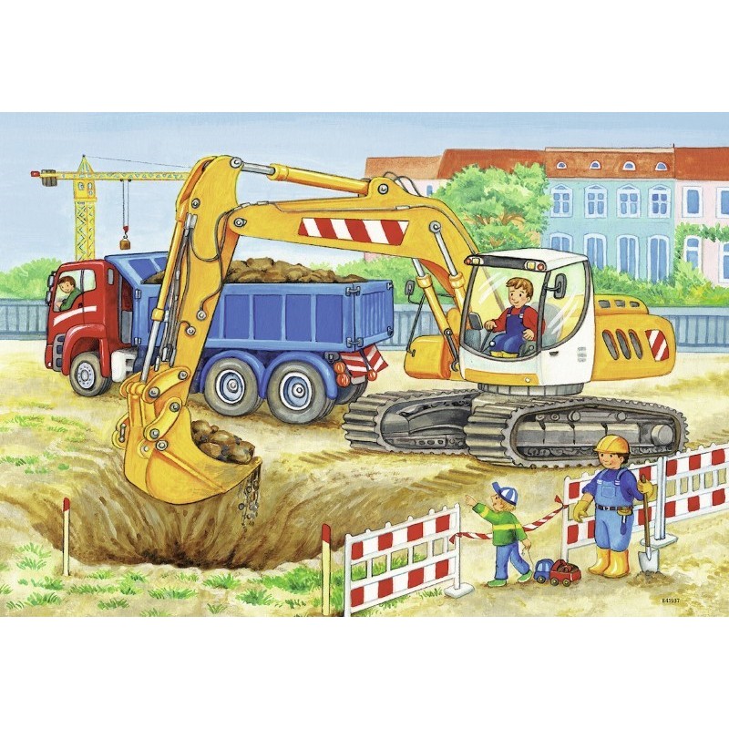 Op de bouwplaats en de boerderij 2x12 stukjes Ravensburger