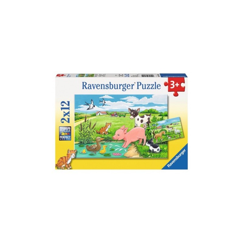 Ravensburger  2x12 stukjes jonge dieren op het platteland