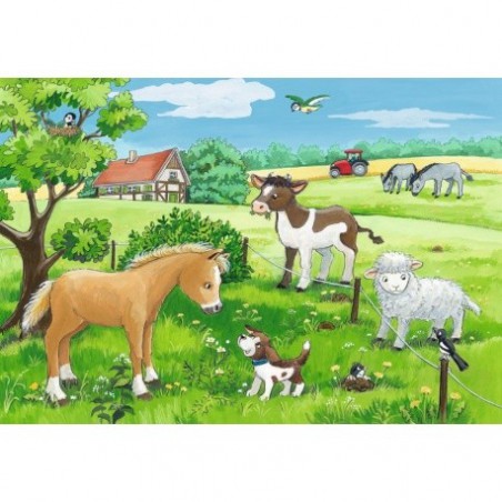 Ravensburger  2x12 stukjes jonge dieren op het platteland