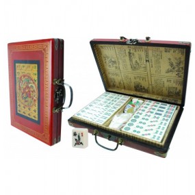Mah jong reiseditie in rode koffer