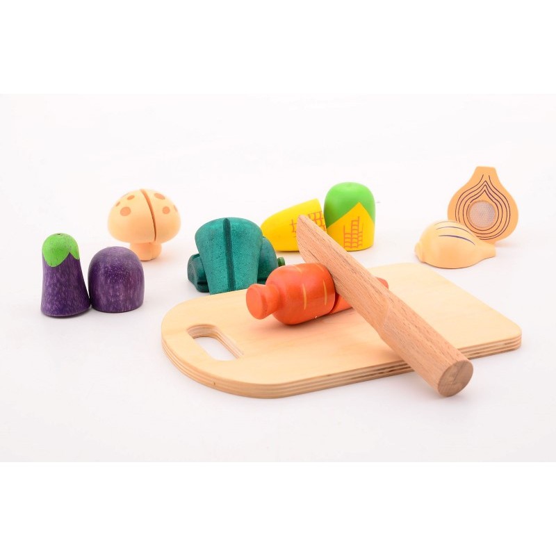 Houten snijgroente (14-delig)