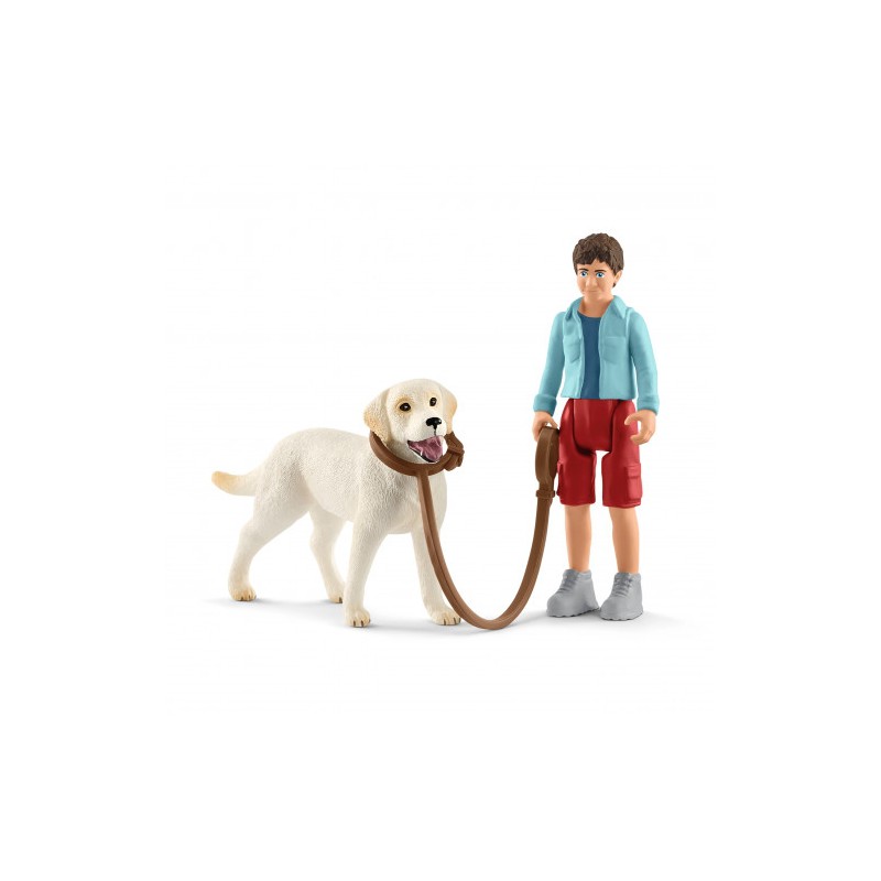 Schleich Wandeling met labrador retriever, 42478