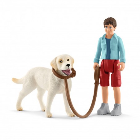 Schleich Wandeling met labrador retriever, 42478