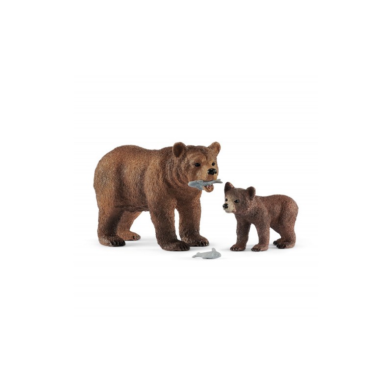Schleich Vrouwelijke grizzlybeer met grizzly, 42473
