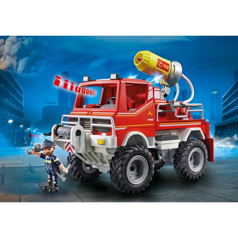 zal ik doen Floreren klant Playmobil City Action 9466 Brandweer treinwagen met waterkanon