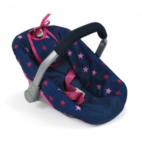 Poppenautozitje (blauw/roze/ster)