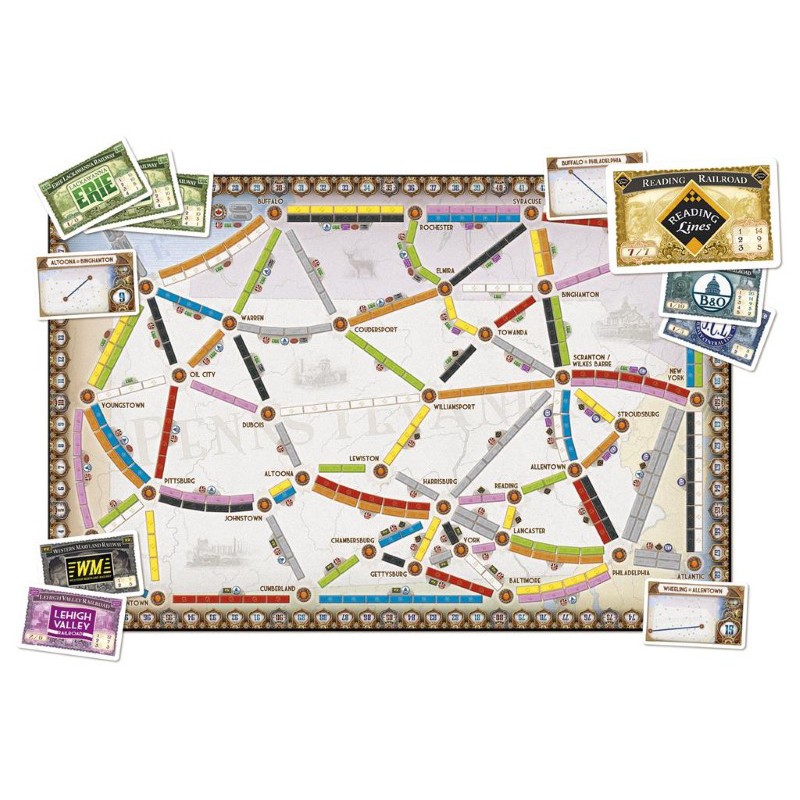 Ticket to Ride: United Kingdom & Pennsylvania - Bordspel, Asmodee