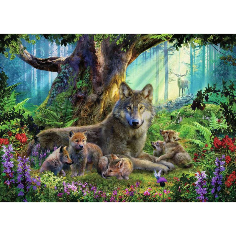 Familie wolf in het bos 1000stukjes Ravensburger 15987