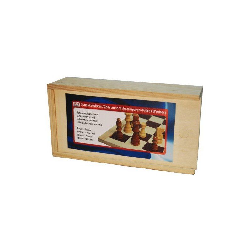 Schaakstukken 77mm bruin wit