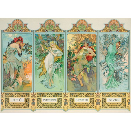 Four Seasons - Alphonse Mucha, Eurographics 1000stukjes