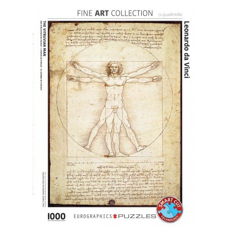 The Vitruvian Man- Leonardo Da Vinci, Eurographics 1000stukjes