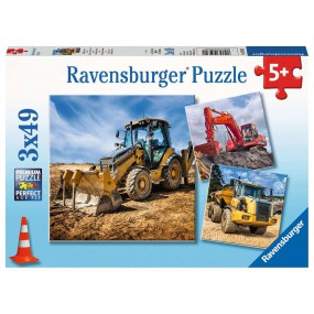 Bouwmachines aan het werk 3x49p Ravensburger