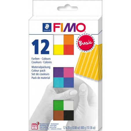 Fimoklei, basic colours 12st 300gr