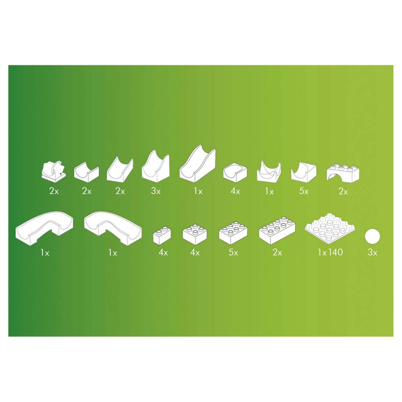 Hubelino Knikkerbaan  Wissel Uitbreidingsset, 43dlg.