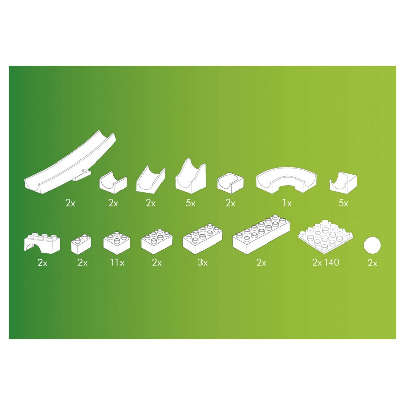 Hubelino Knikkerbaan  Wip Uitbreidingsset, 45dlg.