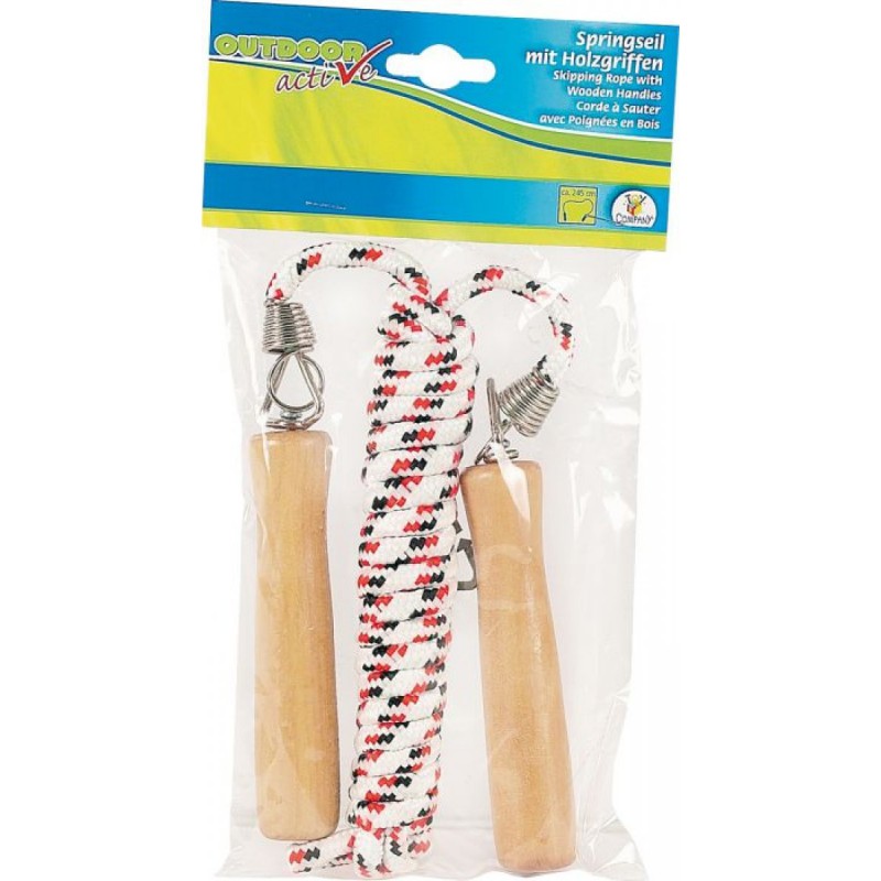 Springtouw 250cm met houten greep