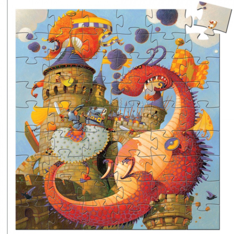 Djeco - Silhouette Puzzel: De Ridder en De Draak