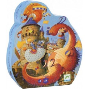 Djeco - Silhouette Puzzel: De Ridder en De Draak