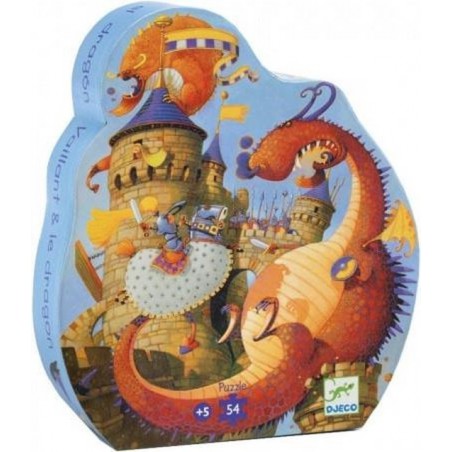 Djeco - Silhouette Puzzel: De Ridder en De Draak