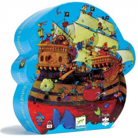 Djeco - Silhouette Puzzel: Het Piratenschip