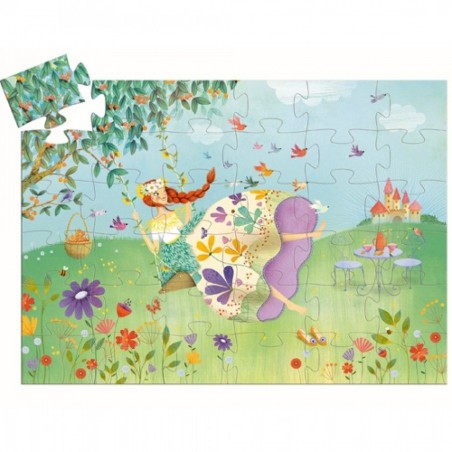 Djeco - Silhouette Puzzel: Lente prinses
