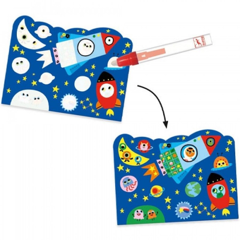 Djeco - Kleuren met water - Verstopt in de lucht