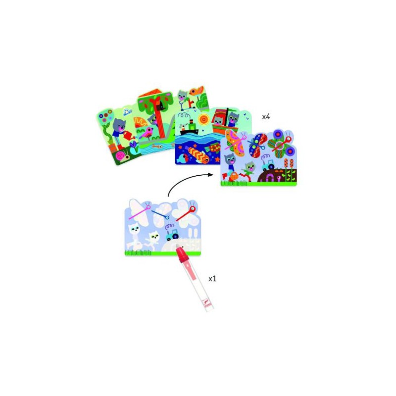 Djeco - Kleuren met water - Verstopt in de tuin