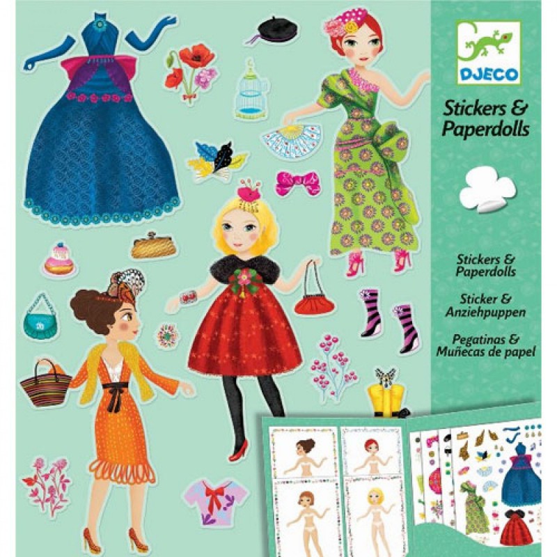 Djeco - Stickers & Papieren poppen - Overmode