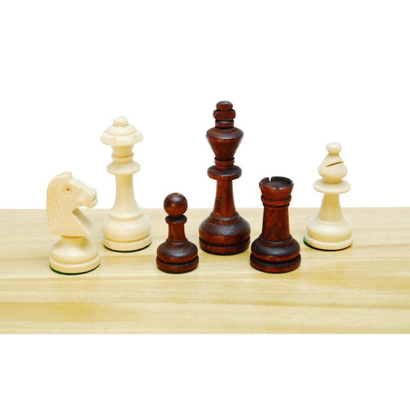 Schaakstukken 76mm - Blank/Bruin