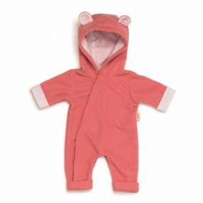 Poppenkleding onesie zalmroze (36cm) - Skrallan