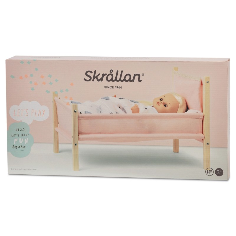 Houten poppenstoel (blank/roze) - Skrallan