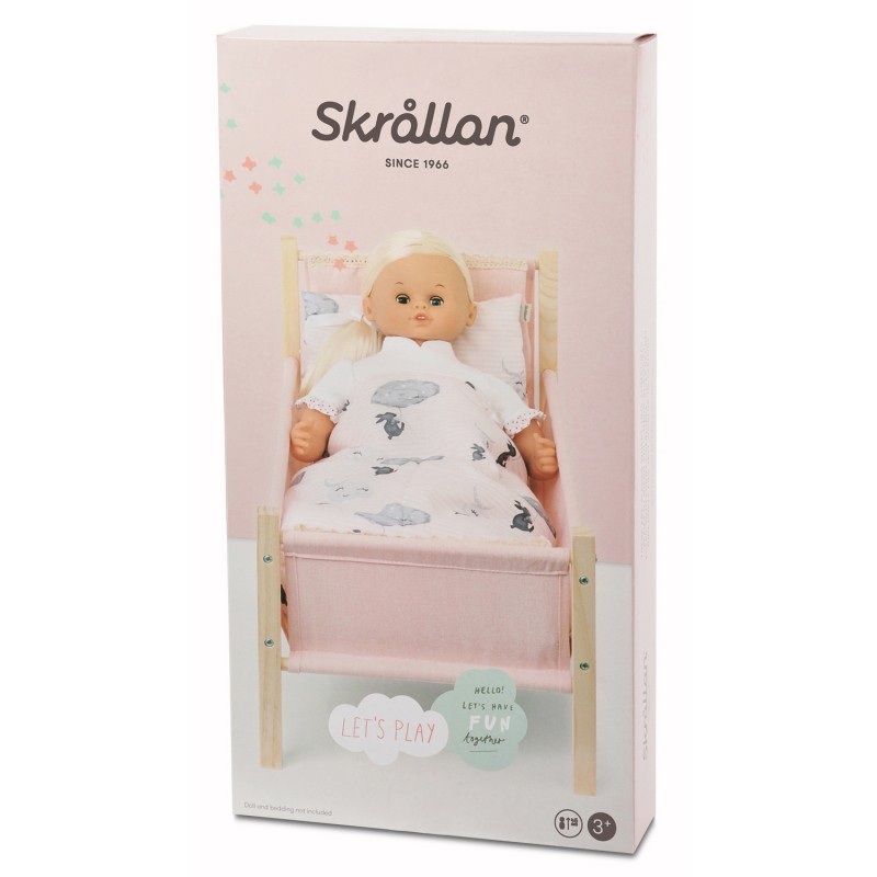 Houten poppenstoel (blank/roze) - Skrallan