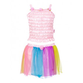 Melody set top+skirt, l.pink-multi 3jr.
