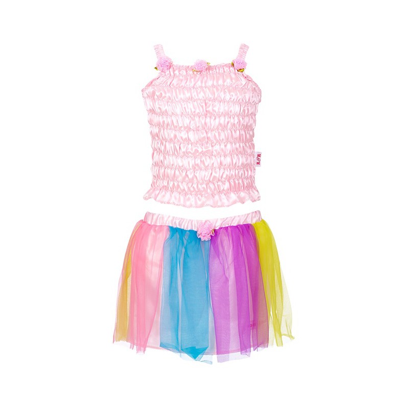 Melody set top+skirt, l.pink-multi 3jr.
