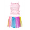 Melody set top+skirt, l.pink-multi 3jr.