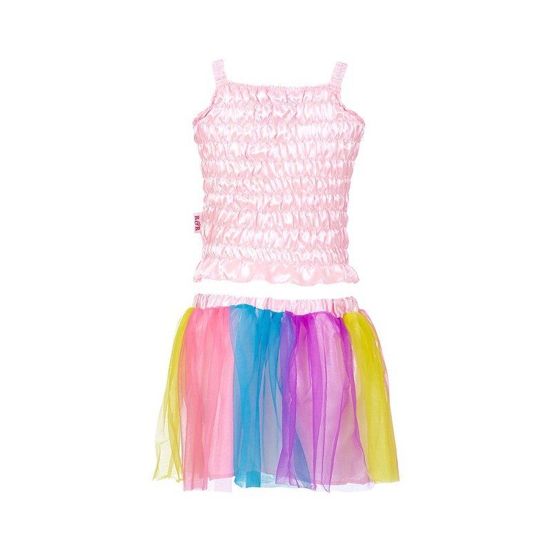 Melody set top+skirt, l.pink-multi 3jr.