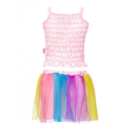 Melody set top+skirt, l.pink-multi 3jr.