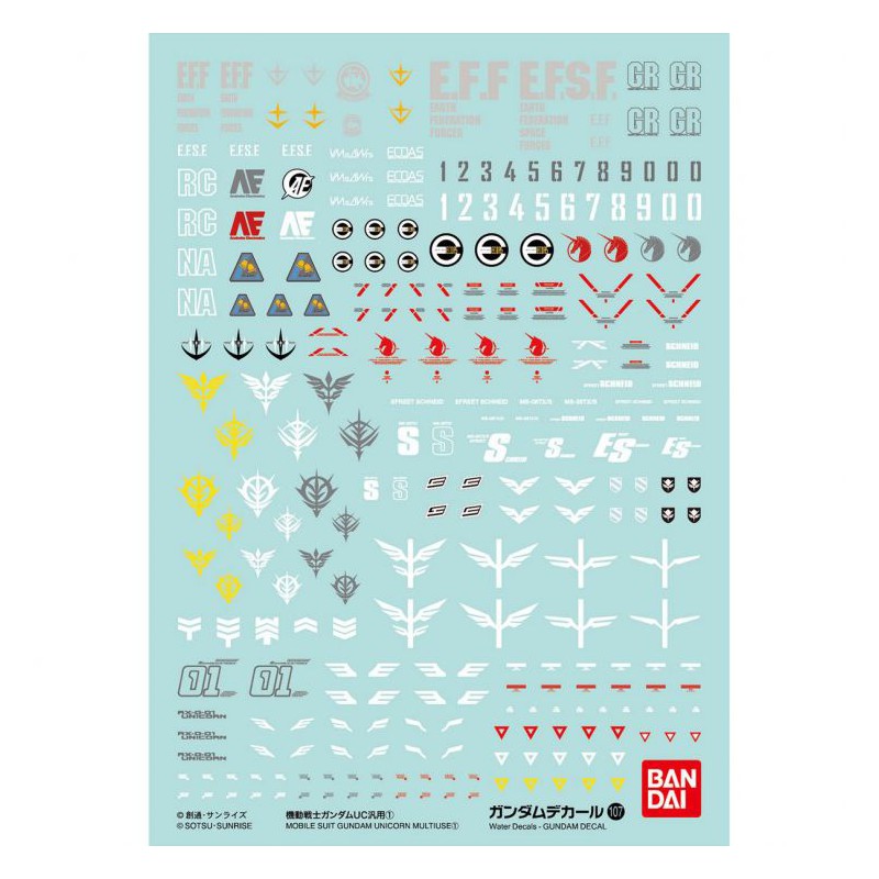 Gundam Unicorn: Decals 107 Mobile Suit Multiuse