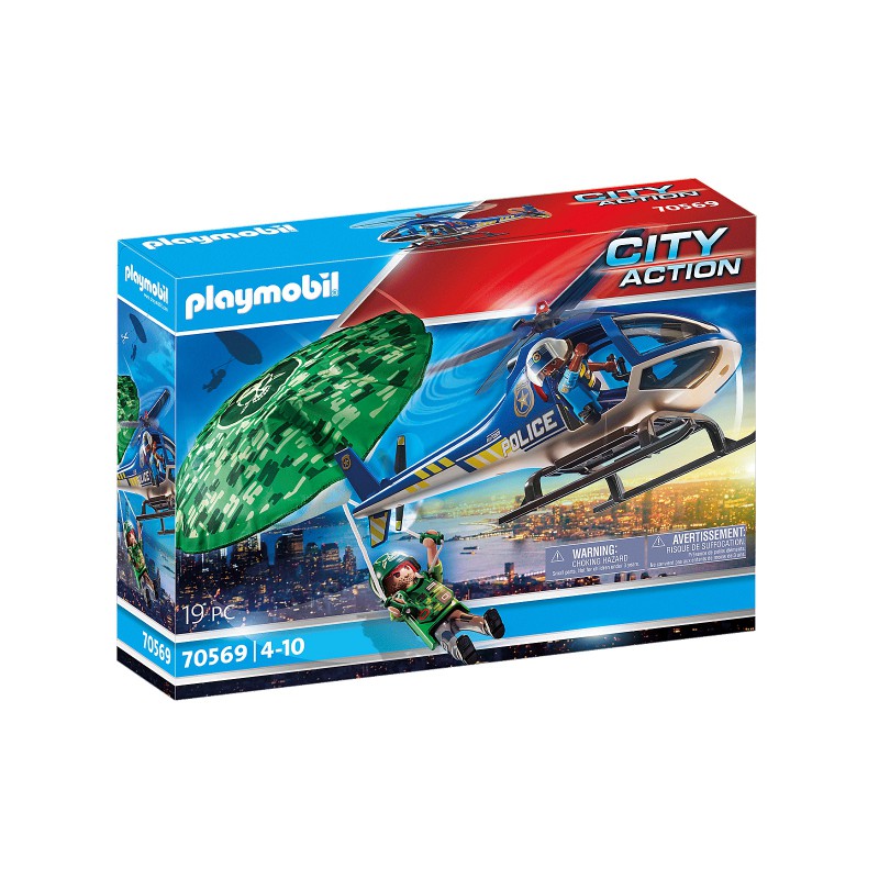 Playmobil - Politiehelikopter: parachute-achtervolging,  70569