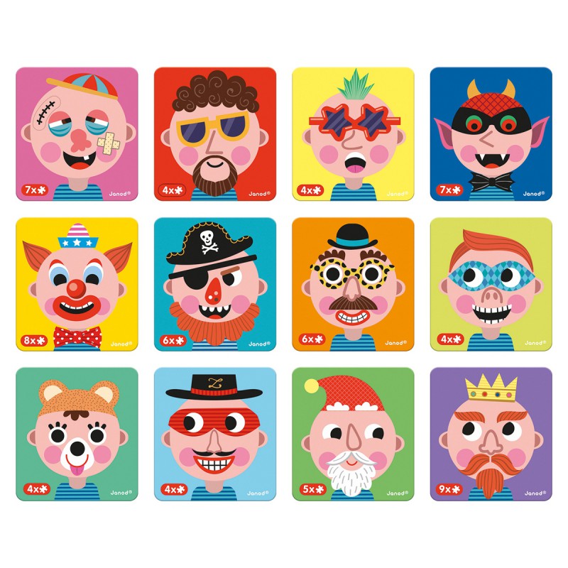 Janod, Magnetibook - Gekke gezichten jongens, 11.2716
