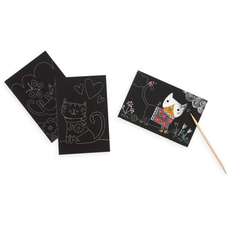 Mini Scratch & Scribble Art Kit- Katten
