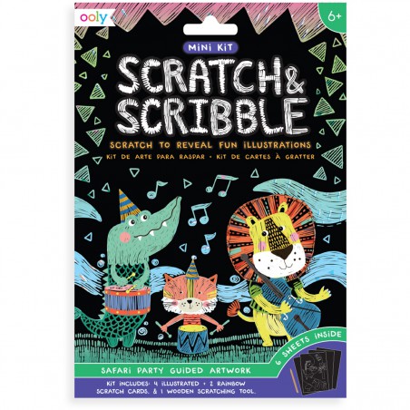 Mini Scratch & Scribble Art Kit- Safari, Ooly
