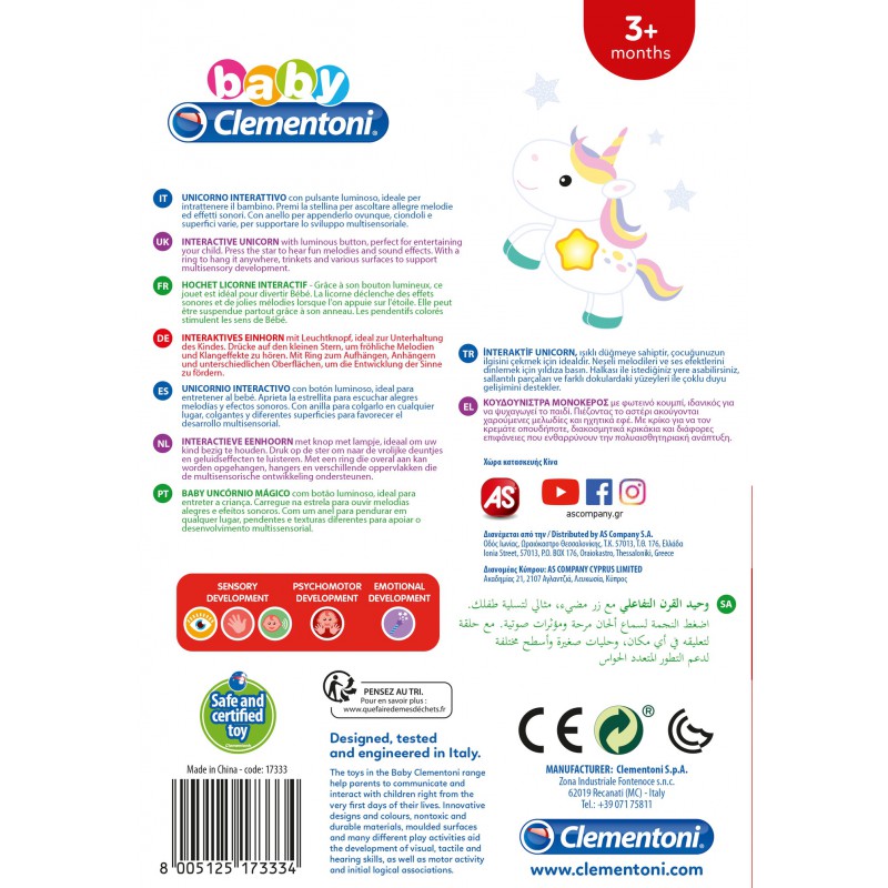 Clementoni Baby - Rammelaar Eenhoorn