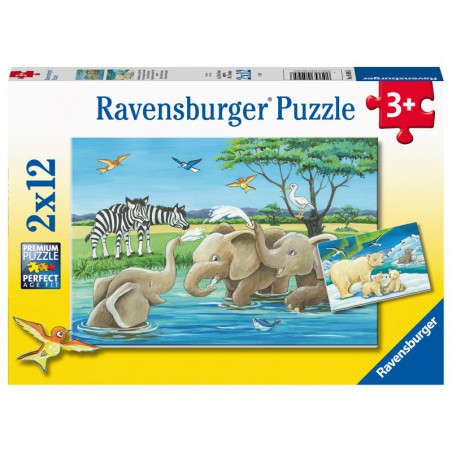 Jonge dieren uit de hele wereld 2x12 stukjes Ravensburger