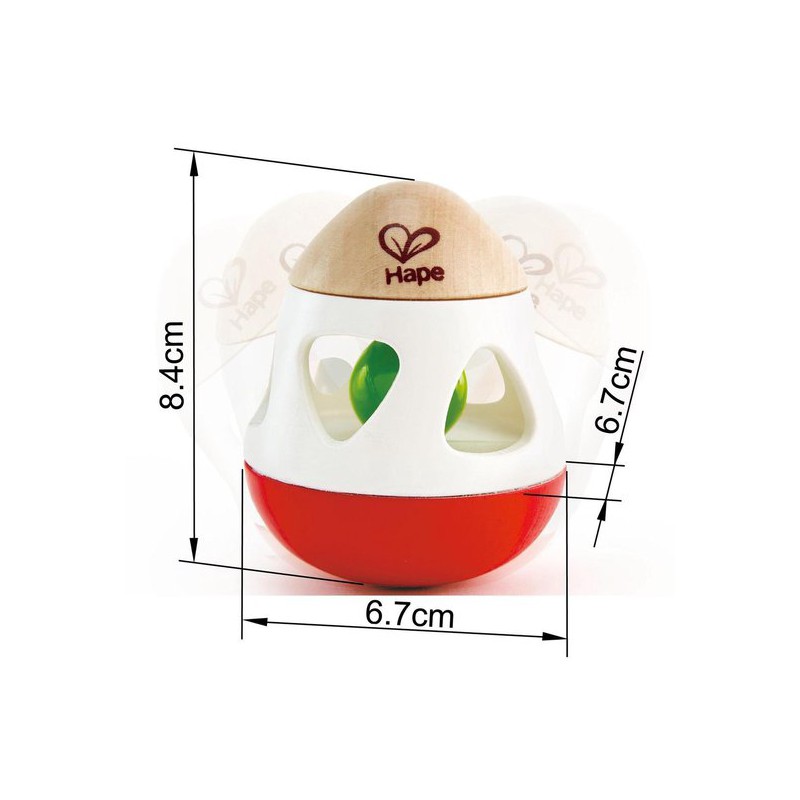 Rammelaar Met Belletjes 9 Cm Rood/wit, Hape