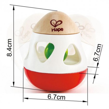 Rammelaar Met Belletjes 9 Cm Rood/wit, Hape