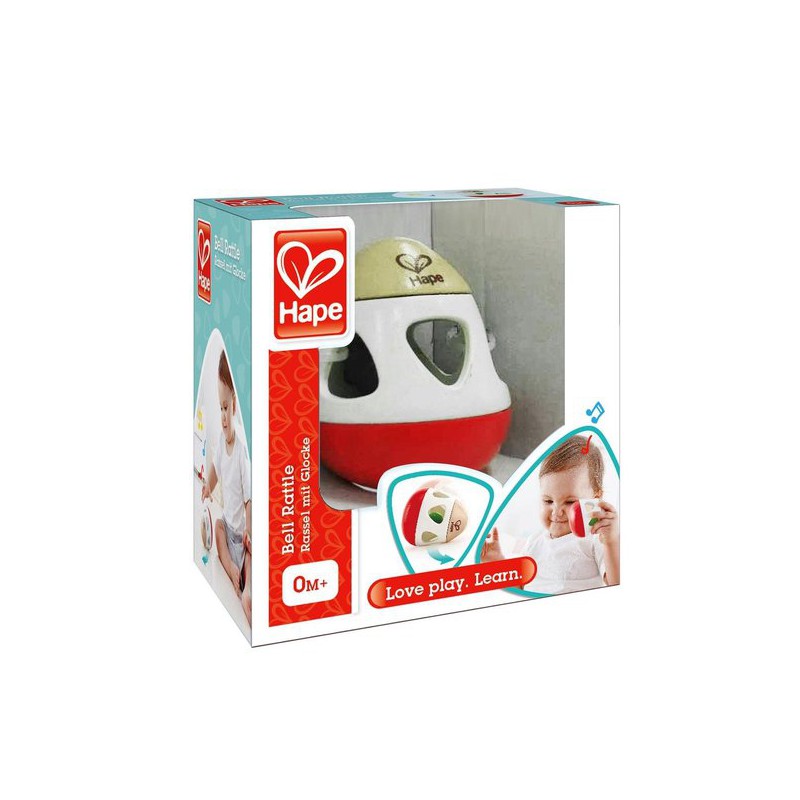 Rammelaar Met Belletjes 9 Cm Rood/wit, Hape